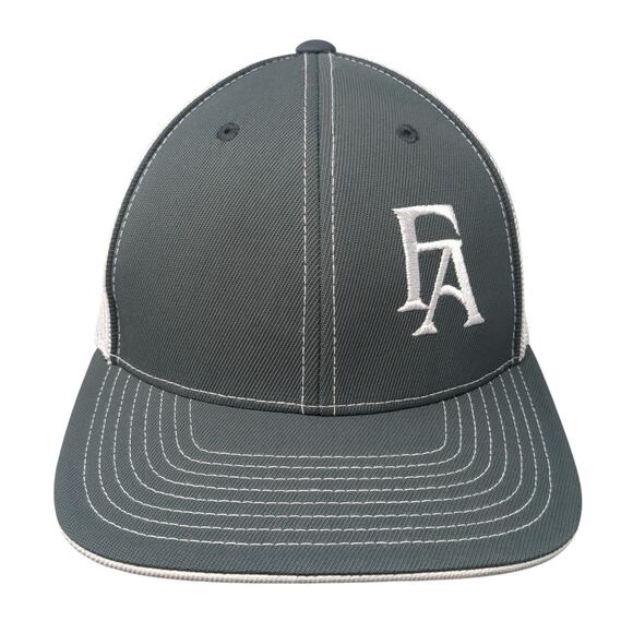 FA Logo Fitted Trucker Hat Gray 7 3/8 Embroidered Lightweight Pacific Headwear - Picture 1 of 10